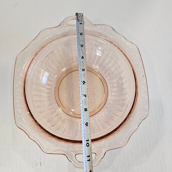 Anchor Hocking 1930s Pink Depression Glass Mayfair Open Rose Serving Bowl - Picture 7 of 9